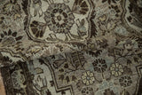 Low, textured pile of a vintage Dargezine runner showing intricate knotting and floral motifs.