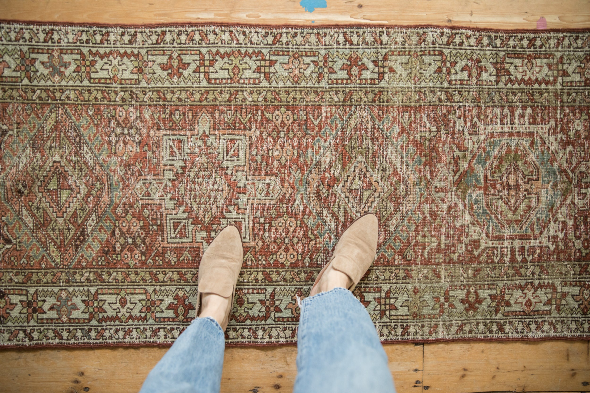 Vintage Distressed Karaja Rug Runner // ONH Item: ee004581, Image 1