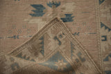 The hand-knotted foundation and secure side cord selvage of a vintage Oushak runner.