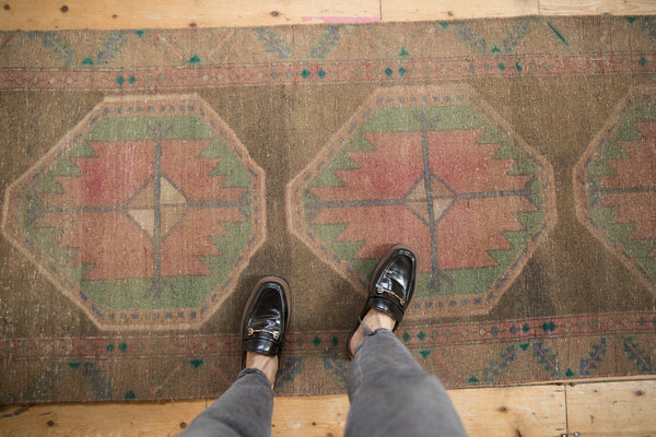 Vintage Distressed Fragment Northwest Persian Rug Runner // ONH Item: ee004592, Image 1