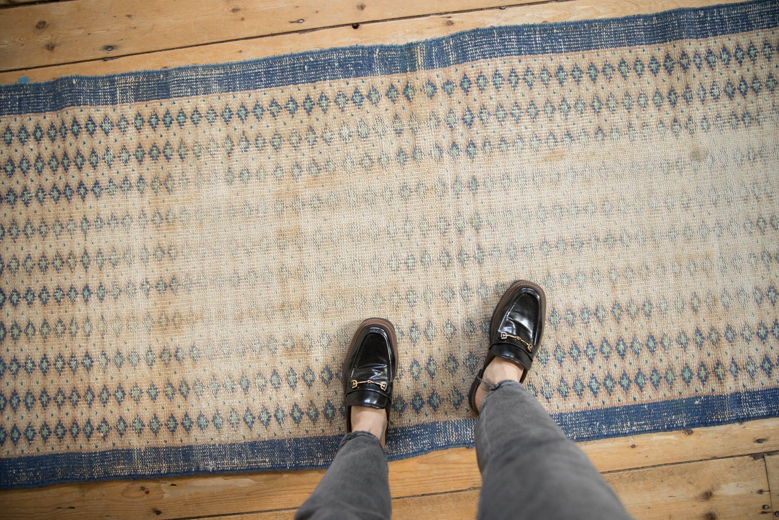 Vintage Distressed Oushak Rug Runner // ONH Item: ee004594, Image 1