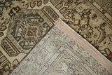 The secured side cord selvage and hand-knotted foundation of a vintage Persian Karaja runner.