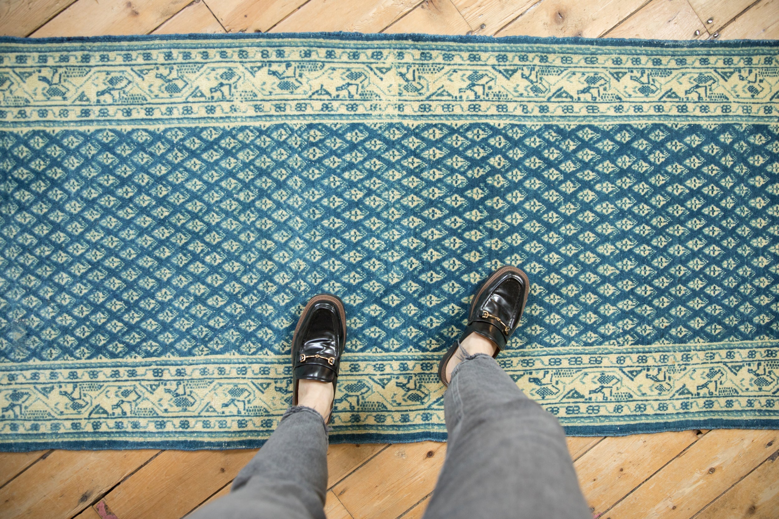 Vintage Distressed Mir Sarouk Rug Runner // ONH Item: ee004606, Image 1