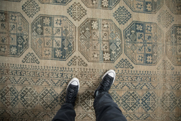 8.5x11.5 Vintage Distressed Ersari Carpet