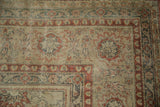 Worn texture of a vintage Kayseri carpet showing the low pile, knot heads, and foundation.