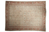Distressed Anatolian carpet with an allover turtle samovar design in dusty red and soft silver tones.