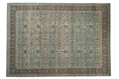 8x11 Vintage Fine Distressed Overdyed Qom Carpet