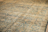 Vintage distressed Meshed rug with faded floral field and palmette cypress tree border.