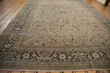 Dark navy and beige reciprocating Turtle Samovar main border of vintage Sparta carpet.
