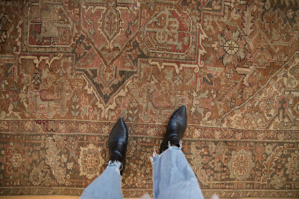7.5x11 Vintage Distressed Heriz Carpet