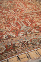 Distressed Mehrivan rug corner with germinating boteh and Turtle Samovar border.
