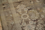 Floral motifs and border of a vintage Bibikabad showing the distinctive, evenly worn low pile.