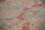 Close view of the distressed Mahal carpet's even wear, revealing the low pile and foundation.