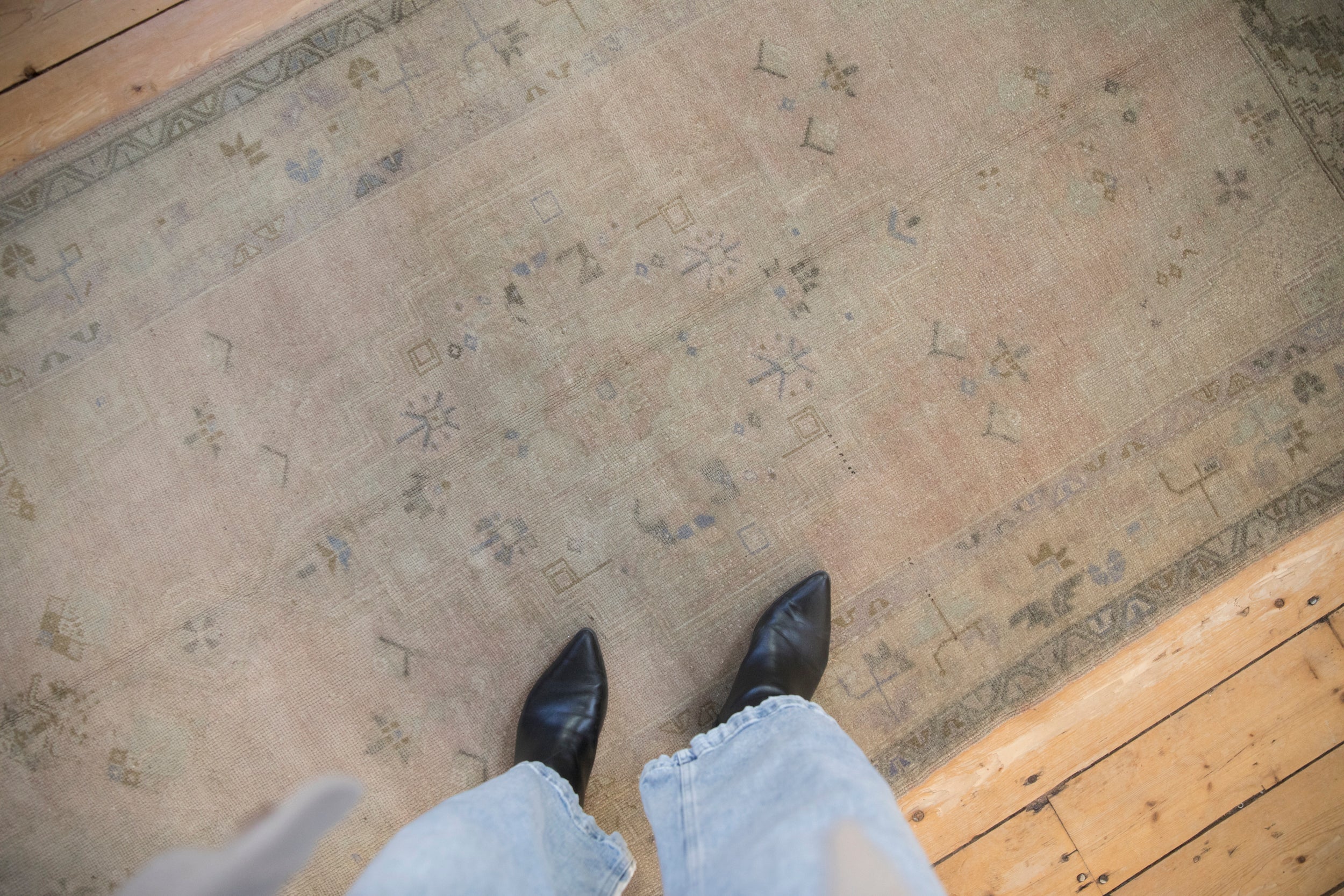 Vintage Distressed Oushak Rug Runner // ONH Item: ee004701, Image 1