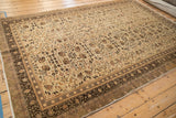 Vintage Kaisary carpet from an oblique angle, displaying its intricate floral field and borders.