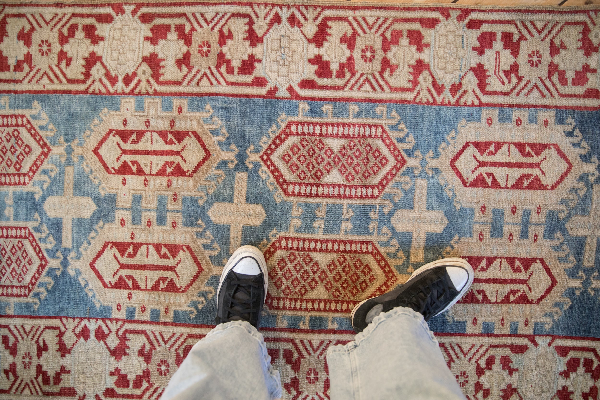 Vintage Distressed Oushak Rug Runner // ONH Item: ee004725, Image 1