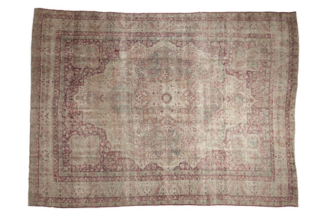 9.5x13 Antique Distressed Kerman Carpet