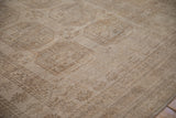 Vintage distressed Ersari carpet with tone-on-tone geometric floral guls and fantastic abrashes.