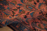 Healthy plush pile of a vintage Lilihan runner showing its floral pattern and rich texture.