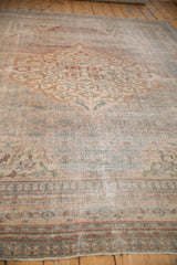Distressed antique Persian Doroksh rug border with inverted turtle samovar and pawn motifs.