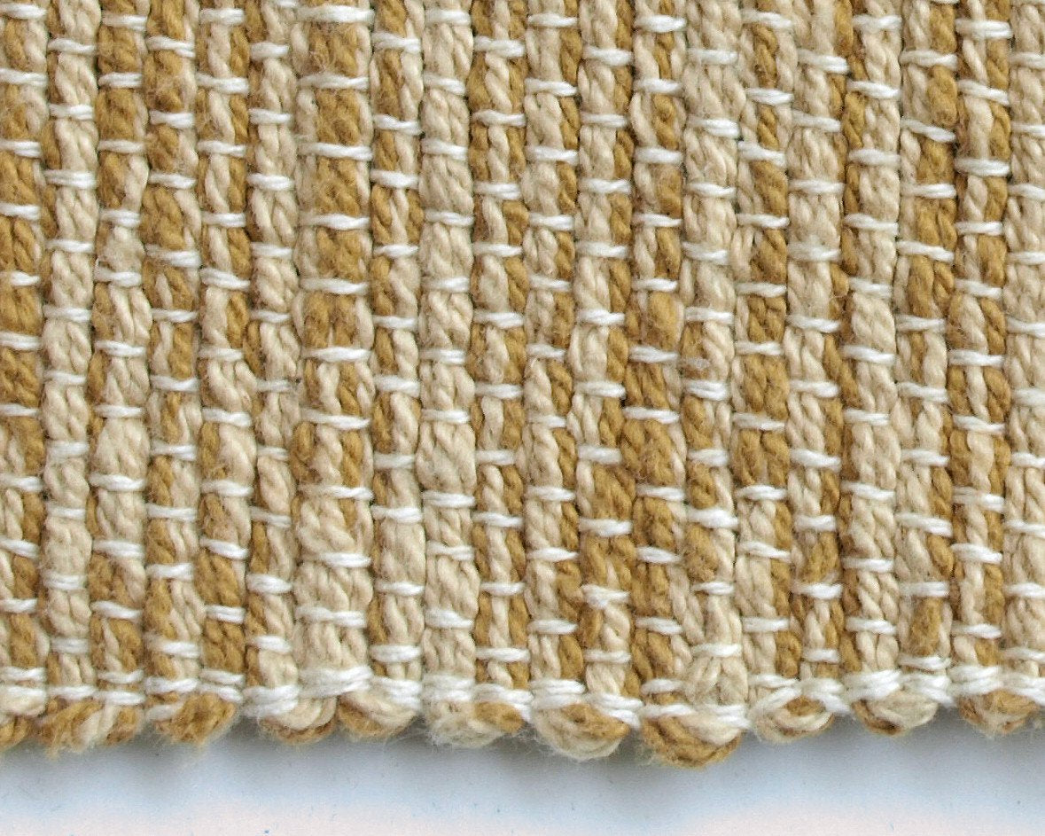 Handwoven in USA Table Runner 72" Gold and Cream // ONH Item 4202 Image 1