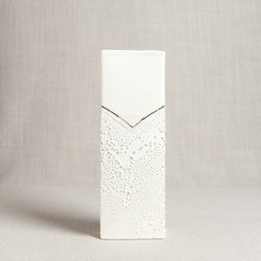 Textured Rectangular Porcelain Vase // ONH Item 3648