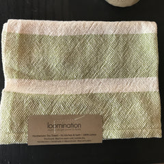 PRELIM lime green loomination tea towel - Old New House