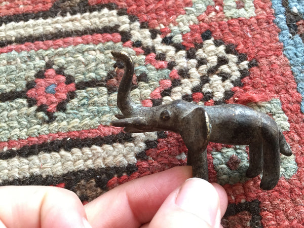 Vintage African Brass Elephant Casting // ONH Item 3175