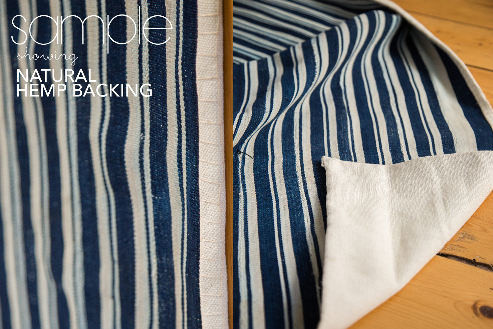 2.5x5 Indigo Blue Striped Rug Runner // ONH Item 2071 Image 1