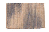 Jace Collection hand-woven pure jute rug featuring natural beige and muted blue stripes.