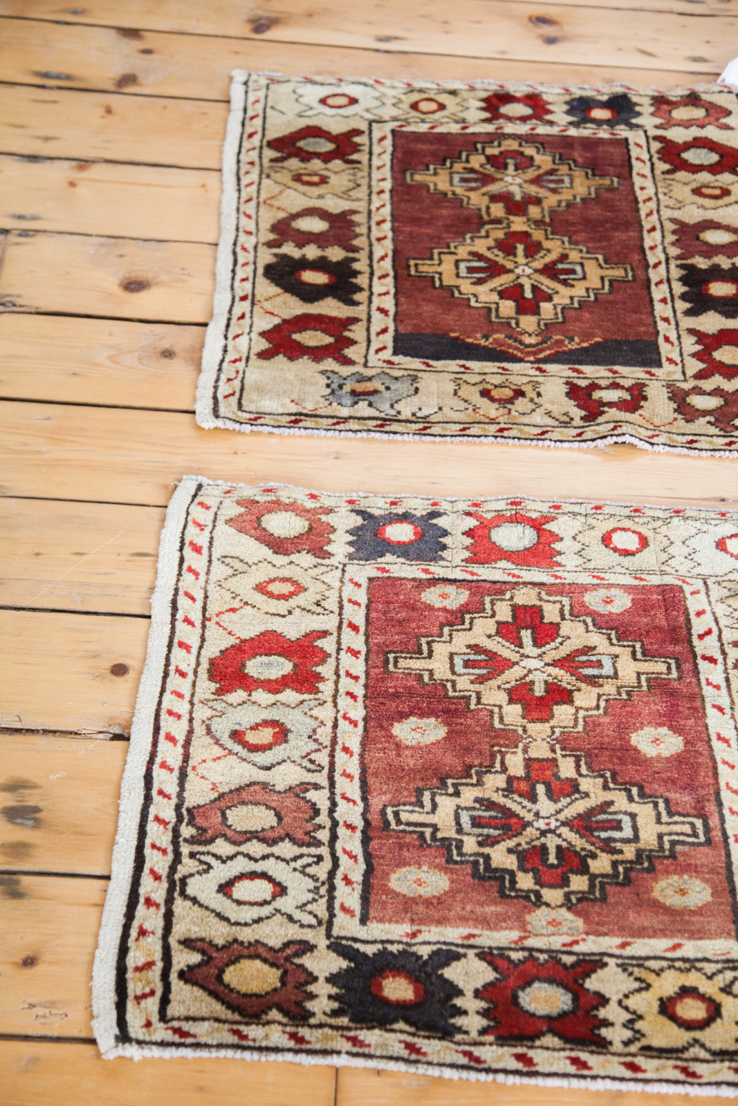 2x2.5 Pair Of Vintage Square Rugs