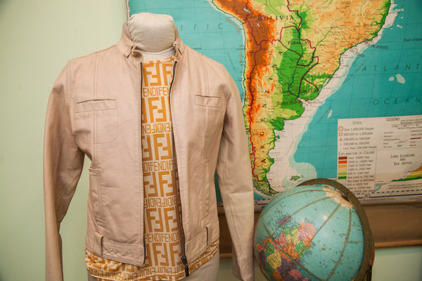 Vintage Light Pink Leather Jacket // ONH Item 1680