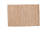 Martine Collection handwoven jute rug with an undyed natural beige grid pattern, 2'x3'.