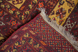 Hand-knotted back and original selvage on the corner of a vintage Daulatabad carpet.
