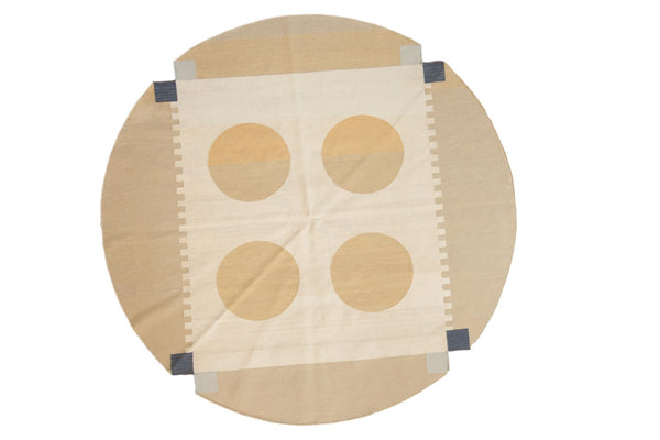 6.5x7 Vintage Contemporary Kilim Round Carpet // ONH Item mc001104