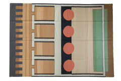 6.5x9 Vintage Contemporary Kilim Carpet // ONH Item mc001107