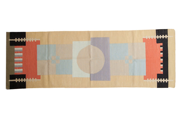 3x9 Vintage Contemporary Kilim Rug Runner // ONH Item mc001108