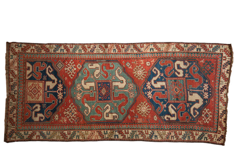 3.5x8 Antique Kazak Rug Runner // ONH Item mc001115