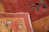 Hand-knotted foundation and original full pile on a collectible vintage Nichols rug runner.