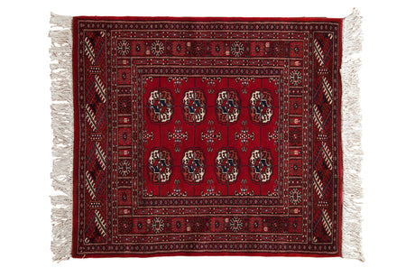 3x3.5 Vintage Super Fine Bokhara Square Rug // ONH Item mc001135