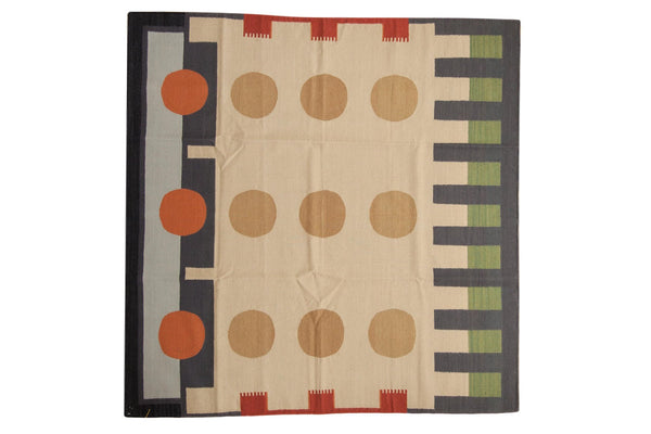 5.5x6 Vintage Contemporary Kilim Square Carpet // ONH Item mc001138