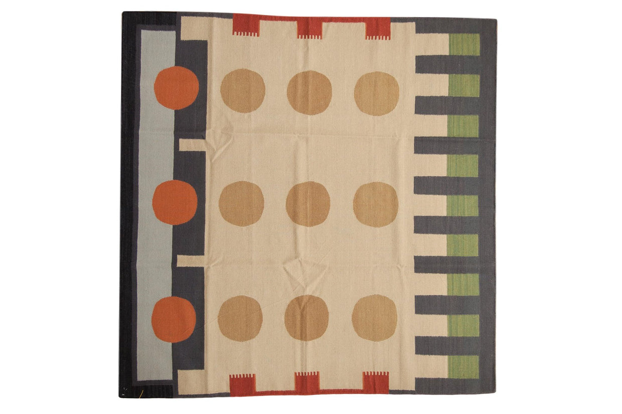 5.5x6 Vintage Contemporary Kilim Square Carpet // ONH Item mc001138