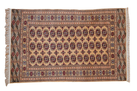 4x6.5 Vintage Pakistani Bokhara Design Rug // ONH Item mc001146