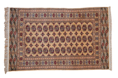 4x6.5 Vintage Pakistani Bokhara Design Rug // ONH Item mc001146