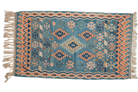 3.5x6.5 Vintage Turkish Kilim Rug // ONH Item mc001152