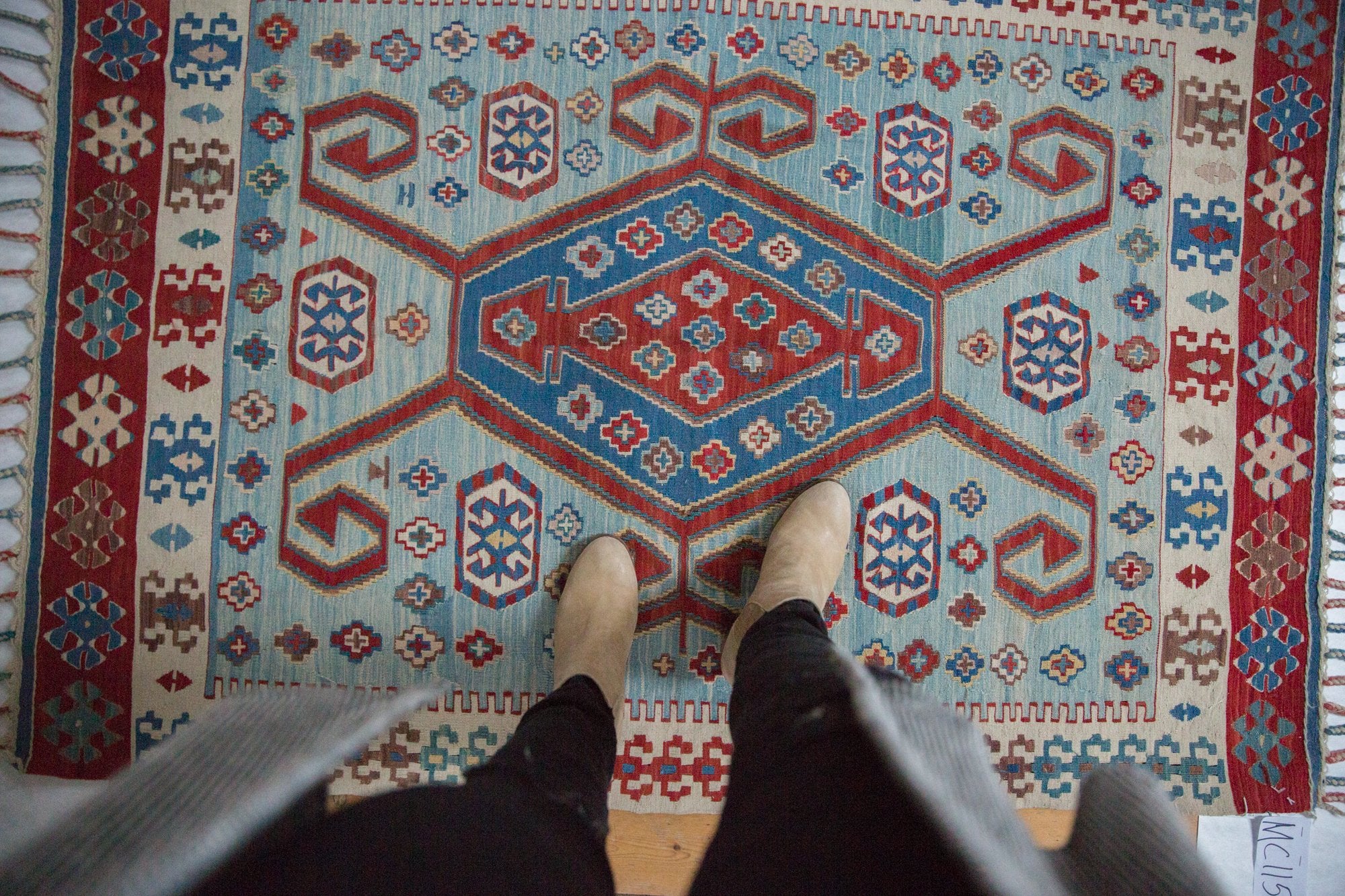 3.5x5.5 Vintage Fine Turkish Kilim Rug // ONH Item mc001154 Image 1