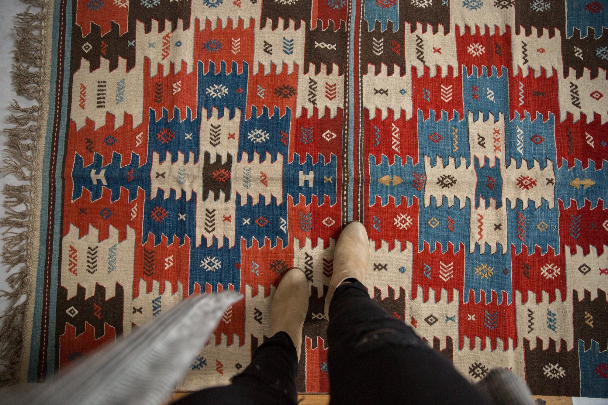 3.5x6 Vintage Natural Dyes Turkish Kilim Rug // ONH Item mc001158 Image 1