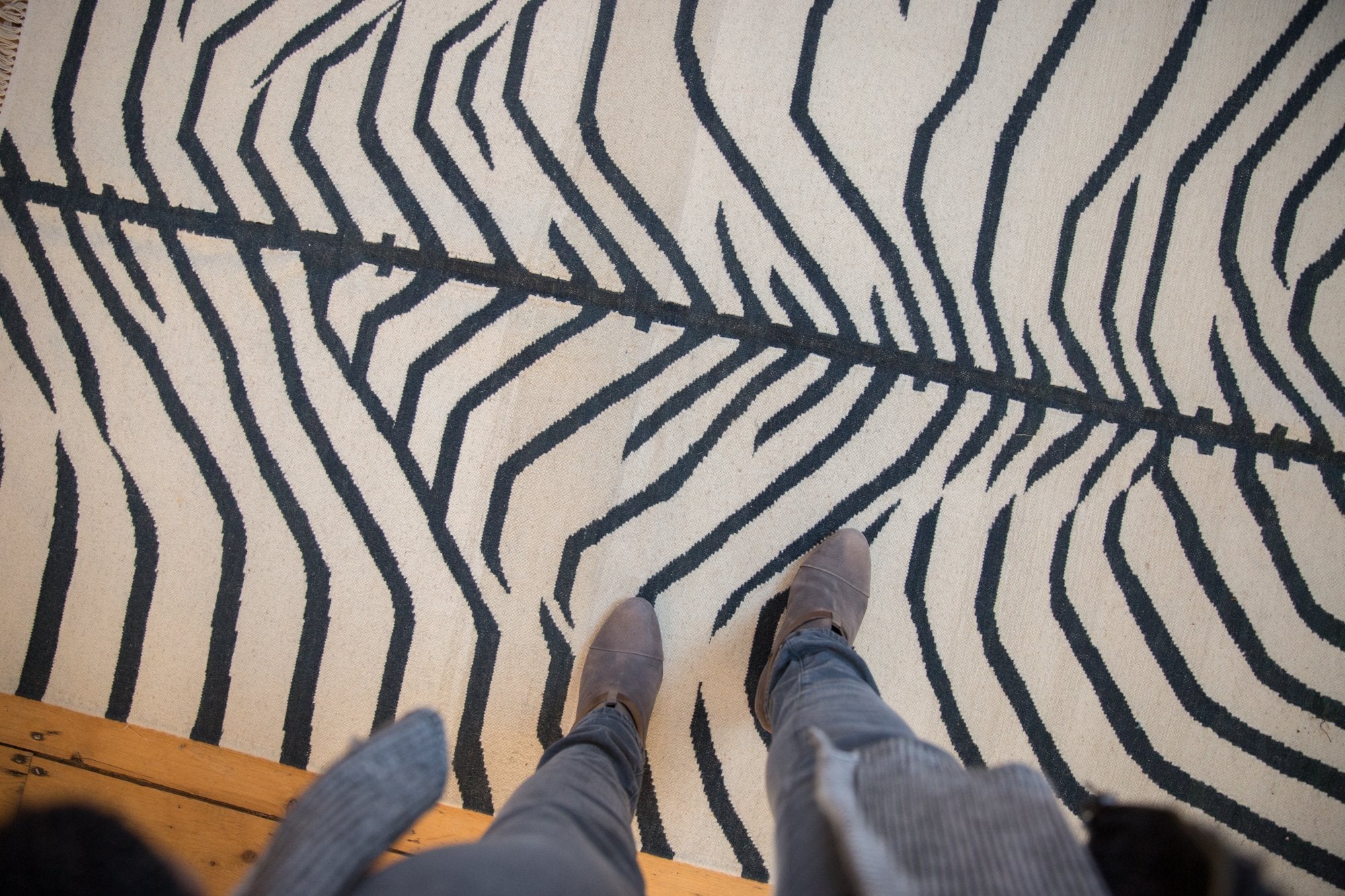 4x6 Vintage Zebra Kilim Rug // ONH Item mc001167 Image 1