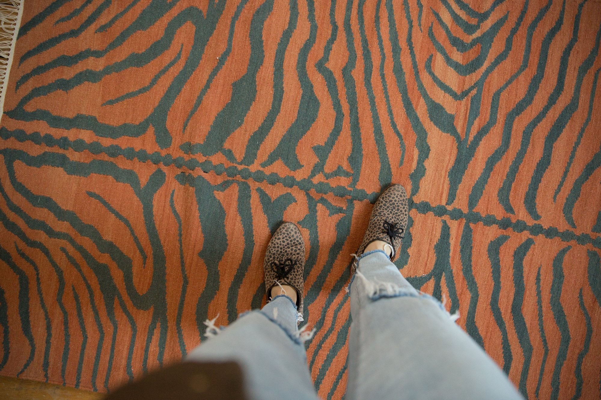 4x6 Vintage Tiger Kilim Rug // ONH Item mc001170 Image 1