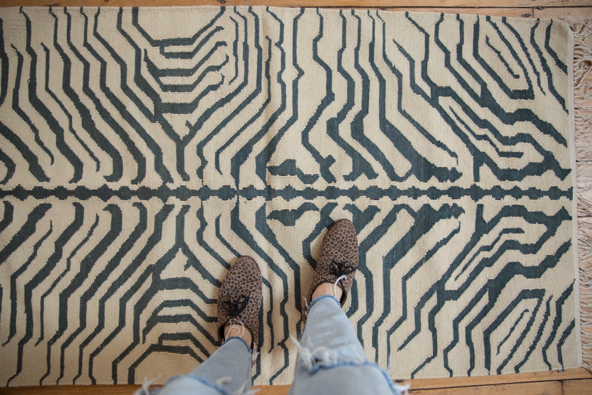 3x5 Vintage Zebra Kilim Rug // ONH Item mc001171 Image 1